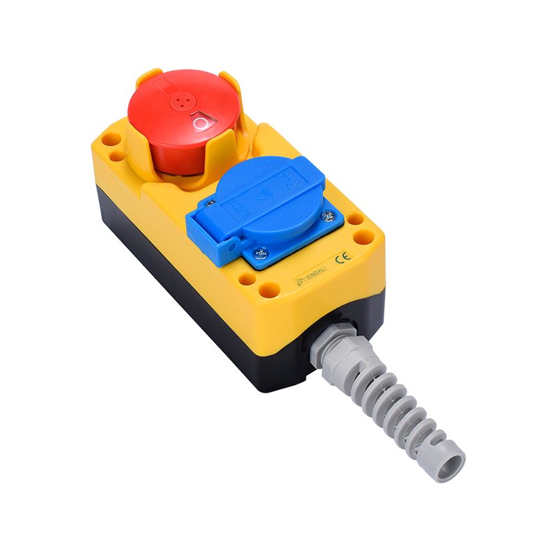 2 holes plastic electric switch socket ip65 industrial socket push button box XDL85-JB281F