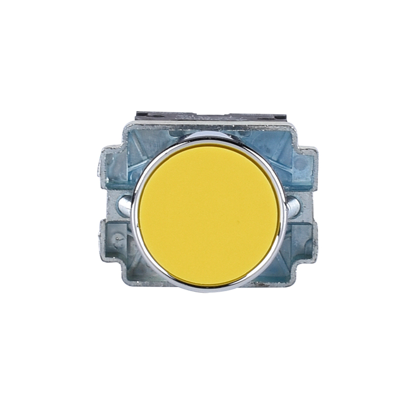 metal switch yellow industrial spring return push button LAY5-BA55
